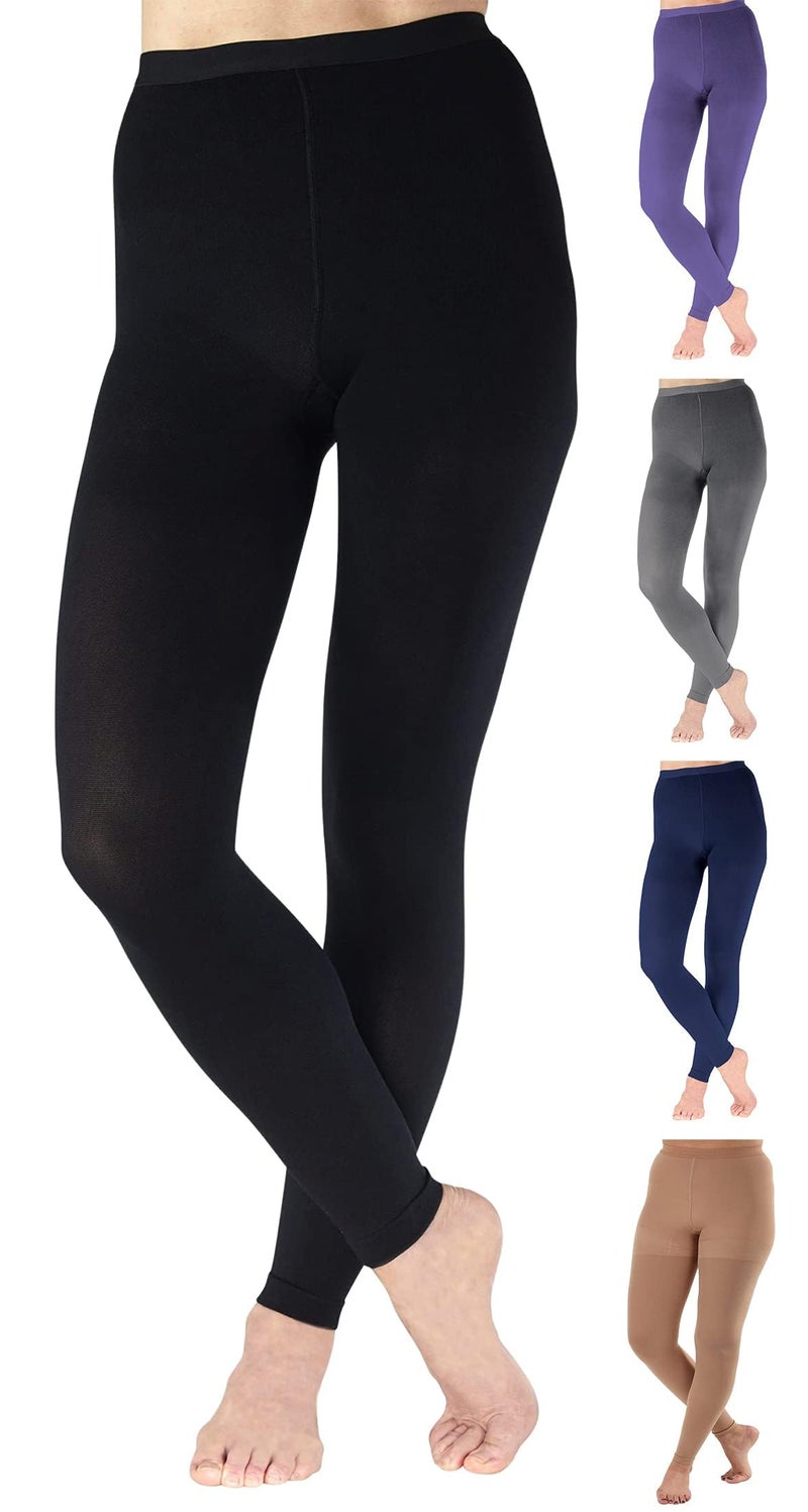 ABSOLUTE SUPPORT Footless Compression Tights for Women Circulation 20-30mmHg - Opaque Compression Support Leggings for Lymphedema, Arthritis, Embolism, Swelling - Black, X-Large - A717BL4 - Image 1